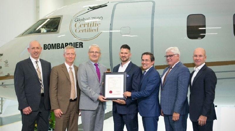 Bombardier Global 7500 aircraft awarded Transport Canada Type Certification