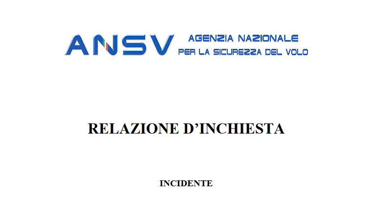 ANSV - Agenzia Nazionale per la Sicurezza del Volo - relazione d'inchiesta Spazio-News.it