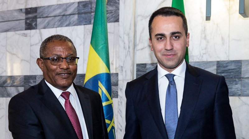 Italia - Etiopia - Ministro degli Affari Esteri Etiopia, Gedu Andargachew - Ministro degli Affari Esteri e della Cooperazione Internazionale, Luigi Di Maio